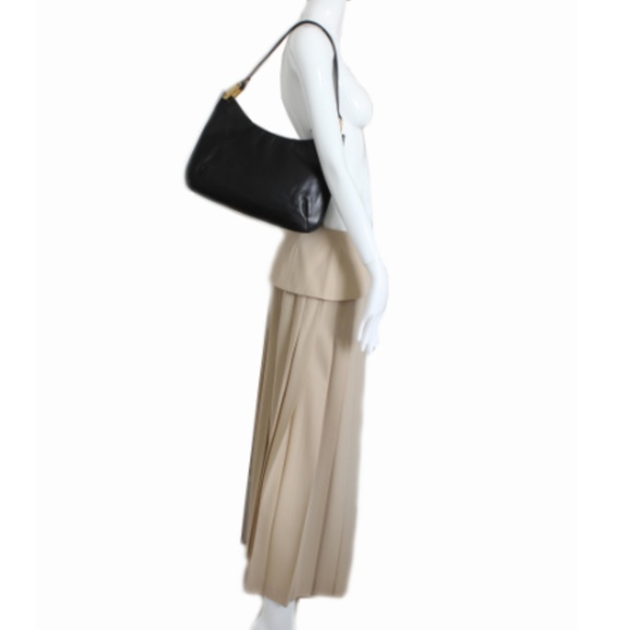 Saks 5th Ave Shoulder Bag Black Box Leather Handbag Retro Vintage 1970s - Picture 3 of 8